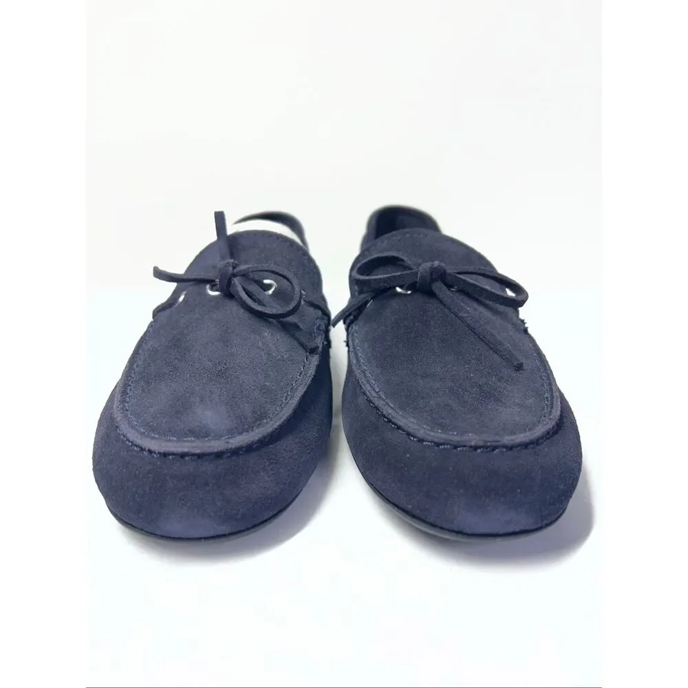 Everlane Dark Navy Suede Boat Shoes Womens Size 8 NWB Minimalist Loafers Flats